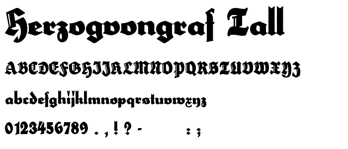 HerzogVonGraf Tall font